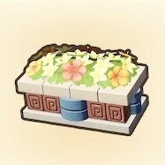 石の花壇の寄せ植え