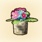 赤い花の鉢植え